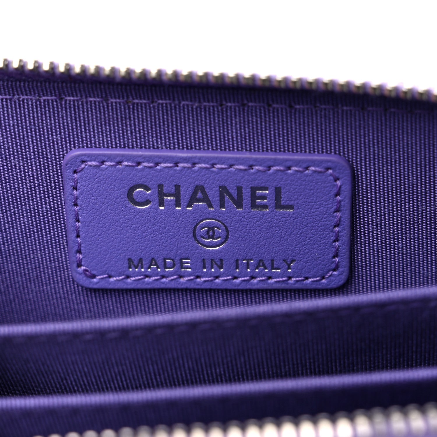 Chanel Caviar Quilted Incognito Zip Coin Purse Purple 6 of 9