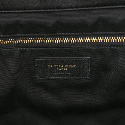 Saint Laurent Lambskin Quilted Maxi Icare Shopping Tote Black 7 of 10