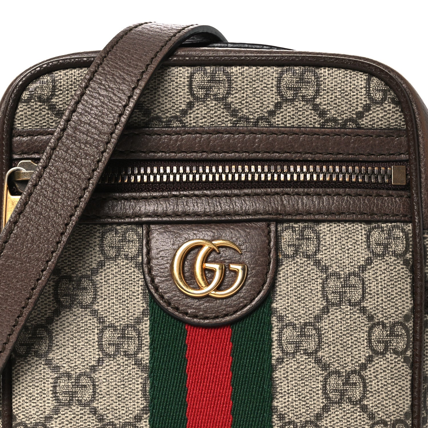Gucci GG Supreme Monogram Web Mini Ophidia Messenger Brown 7 of 13