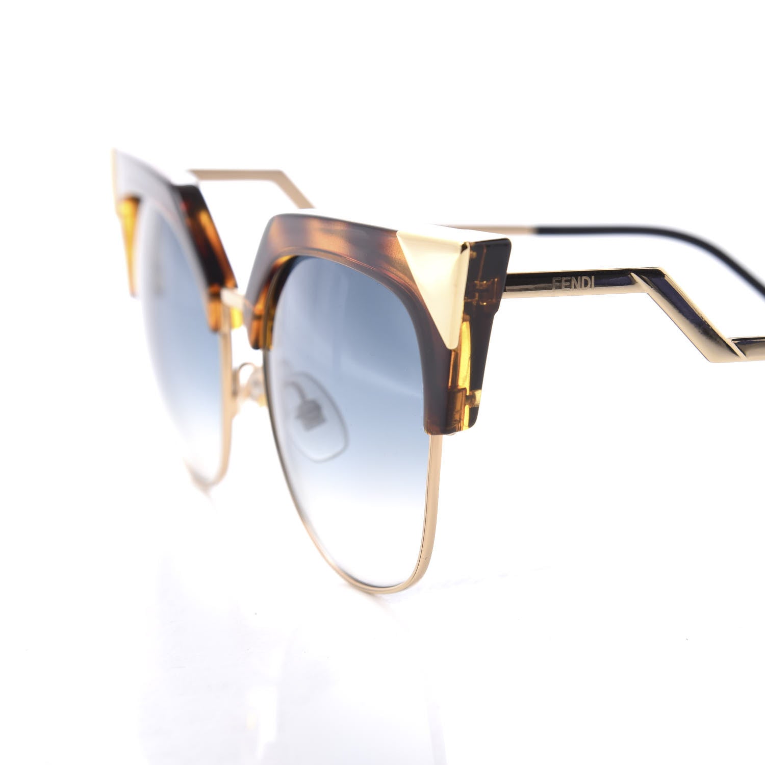 Fendi Cat Eye Iridia Sunglasses FF 0149/S Havana Gold 8 of 9