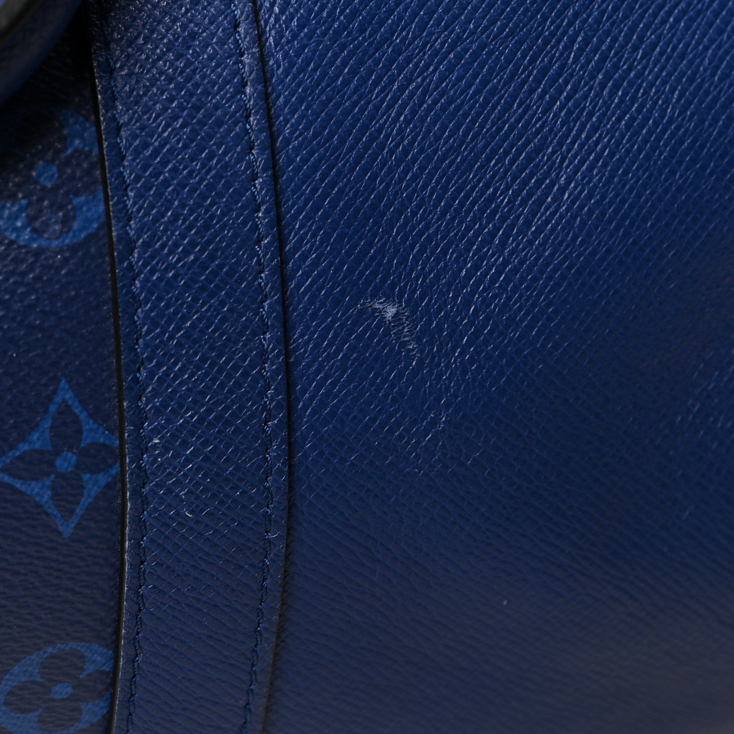 Louis Vuitton Taiga Monogram Eclipse Keepall Bandouliere 50 Pacific Blue 16 of 17