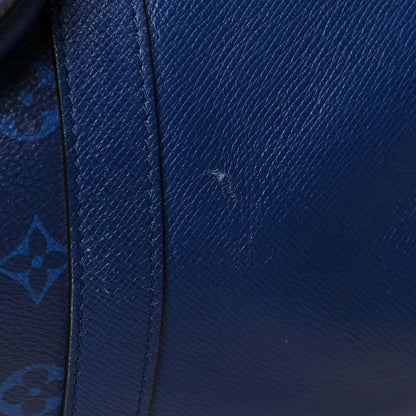 Louis Vuitton Taiga Monogram Eclipse Keepall Bandouliere 50 Pacific Blue 16 of 17