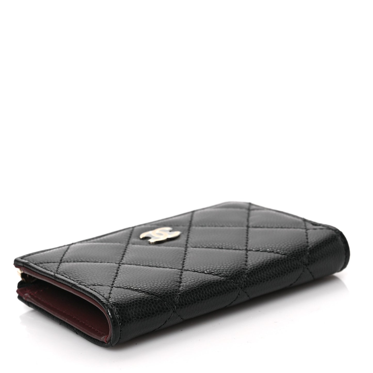 Caviar Quilted Zipped Key Holder Case Black