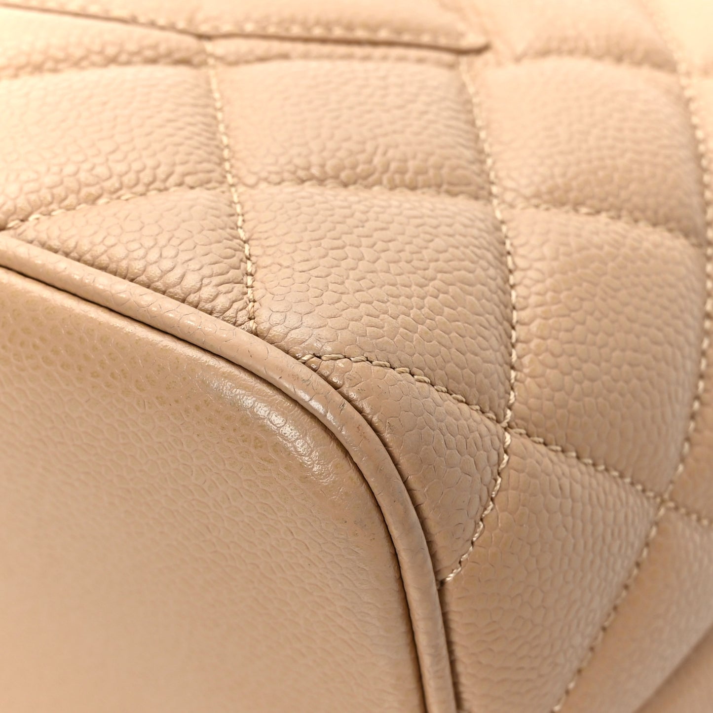 Caviar Quilted Medallion Tote Beige
