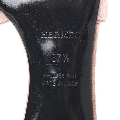 Hermes Suede Goatskin Crystal Oasis Sandals 37.5 Rose 6 of 9