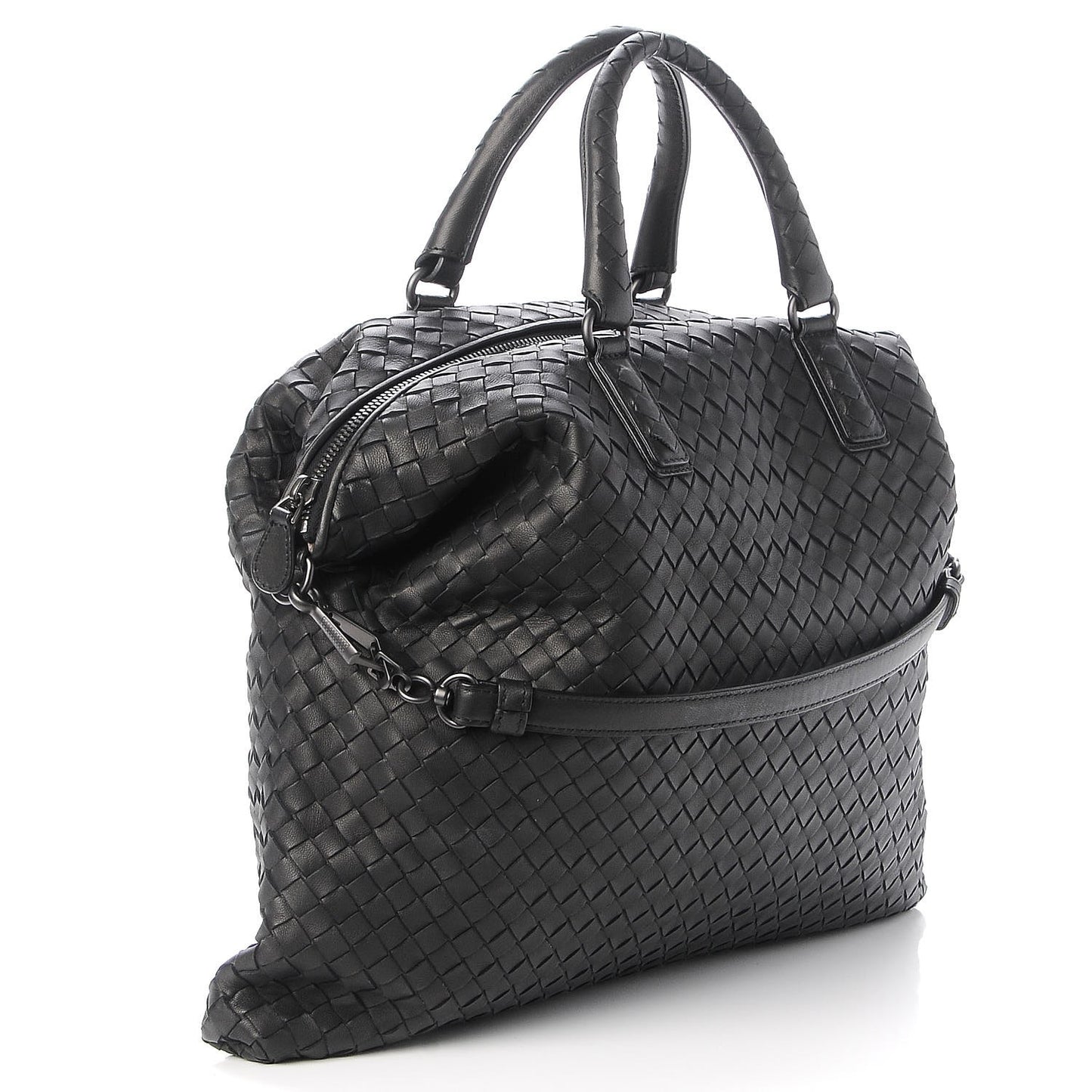 Nappa Intrecciato Medium Convertible Tote Nero Black