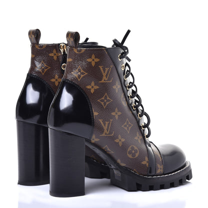 Louis Vuitton Patent Calfskin Monogram Star Trail Ankle Boots 40 Black 4 of 10