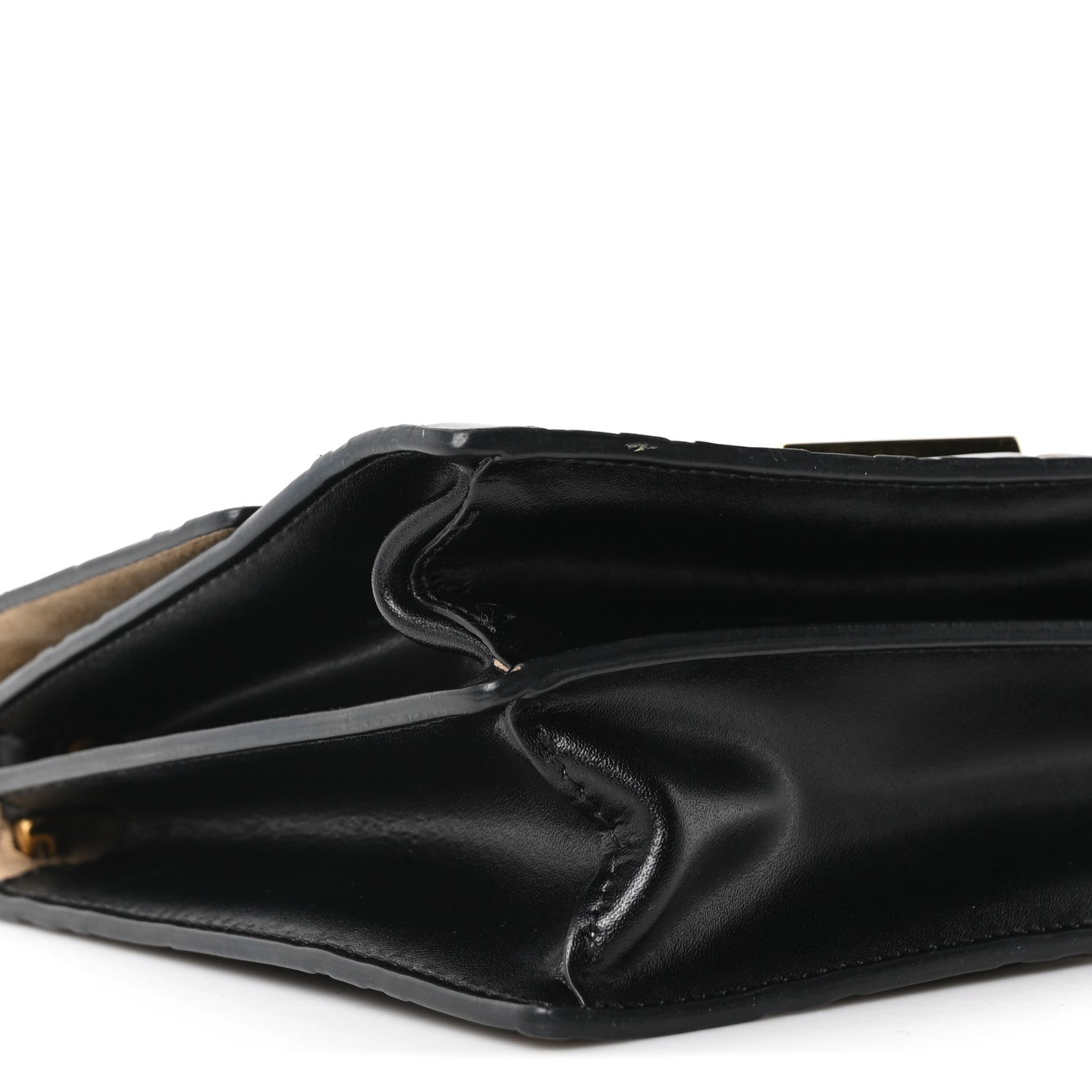 Fendi Vitello Liberty Bi-Color FF 1974 Embossed Small Kan U Shoulder Bag Maya Black 9 of 10