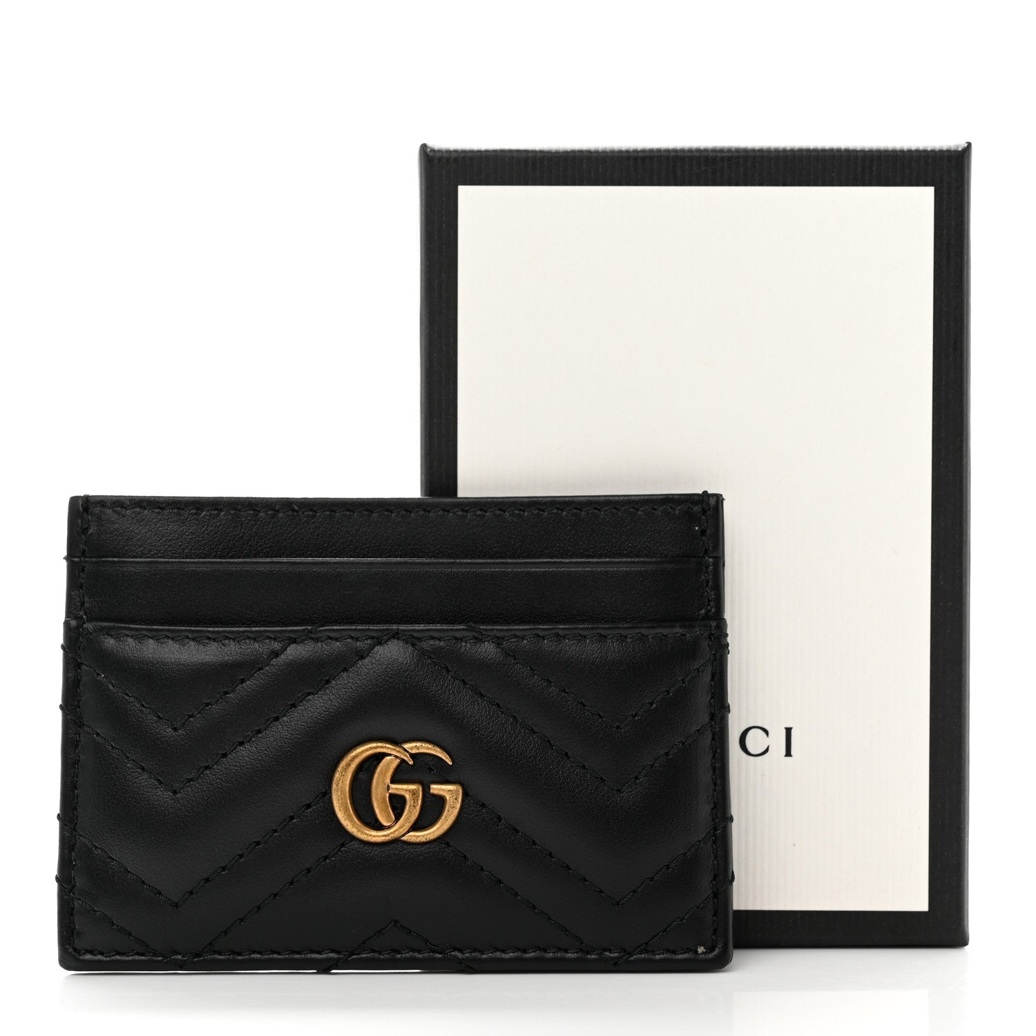 Gucci Calfskin Matelasse GG Marmont Card Holder Black 7 of 7