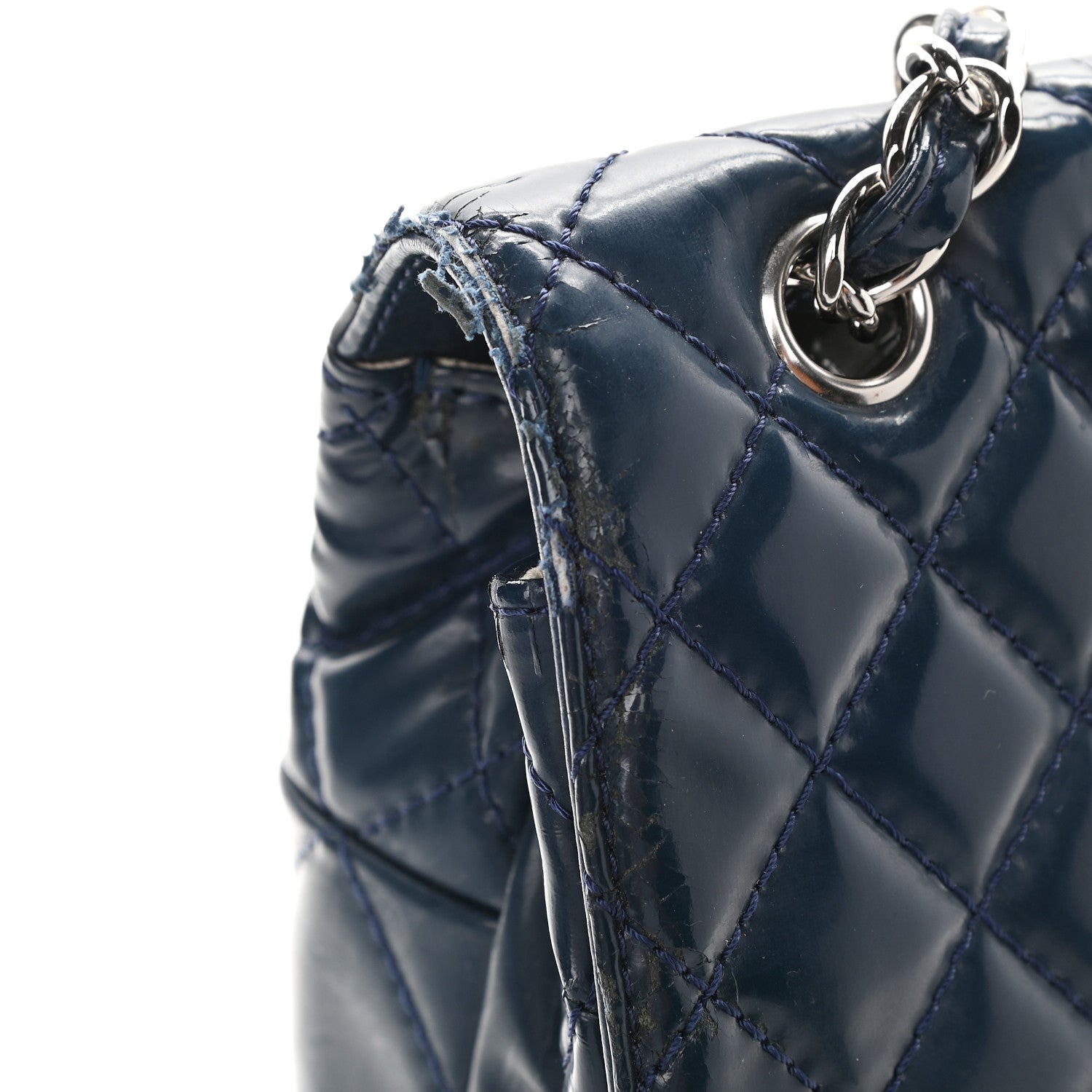 Chanel Vinyl Quilted In the Business Flap Bag Navy Blue 14 of 15