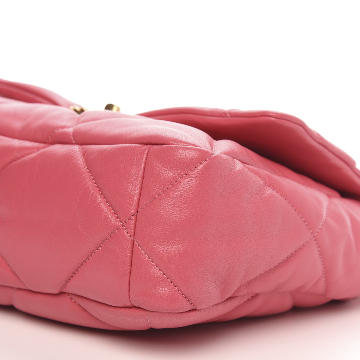 Goatskin Quilted Large 19 Flap Pink