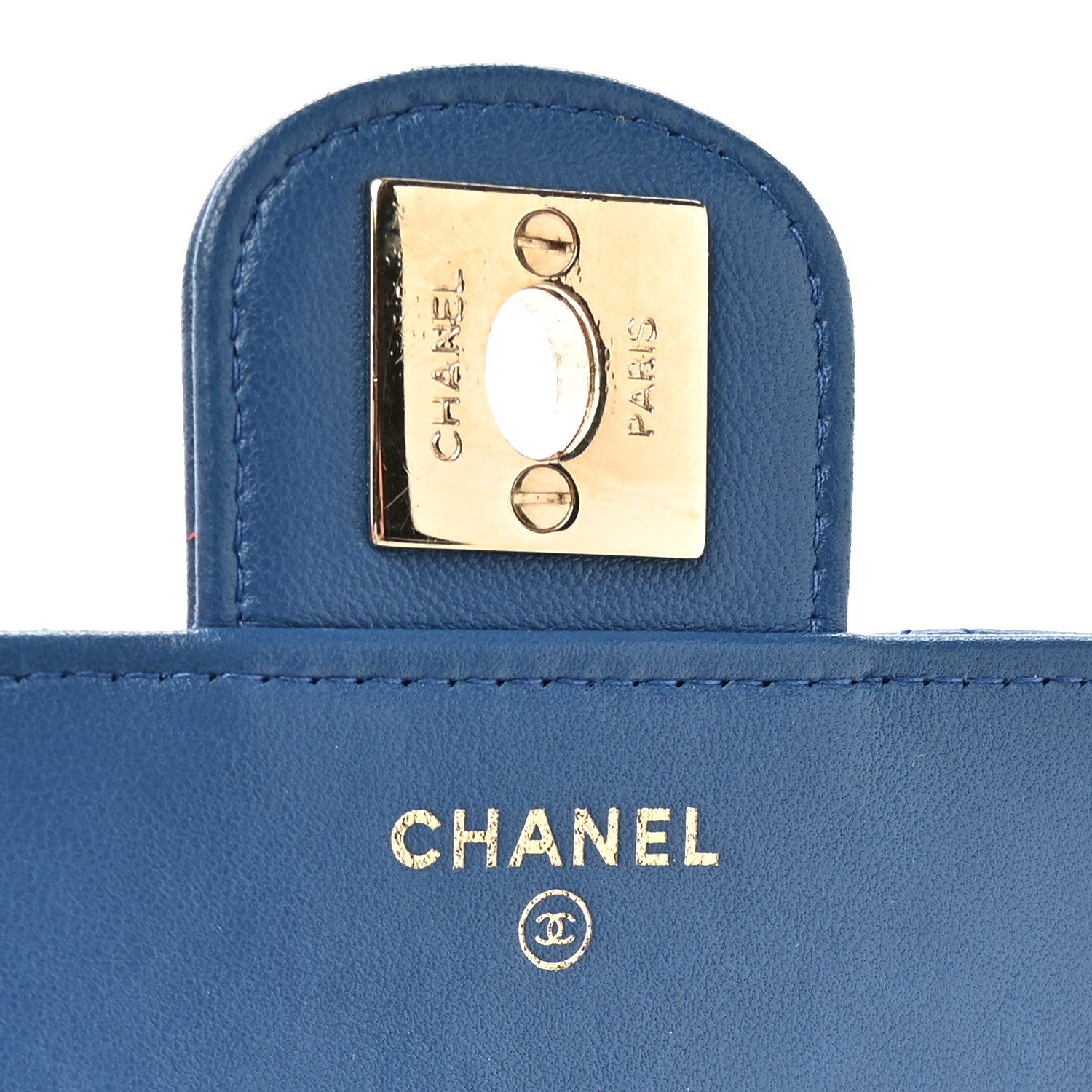 Chanel Lambskin Quilted Chain Phone Holder Blue 8 of 11