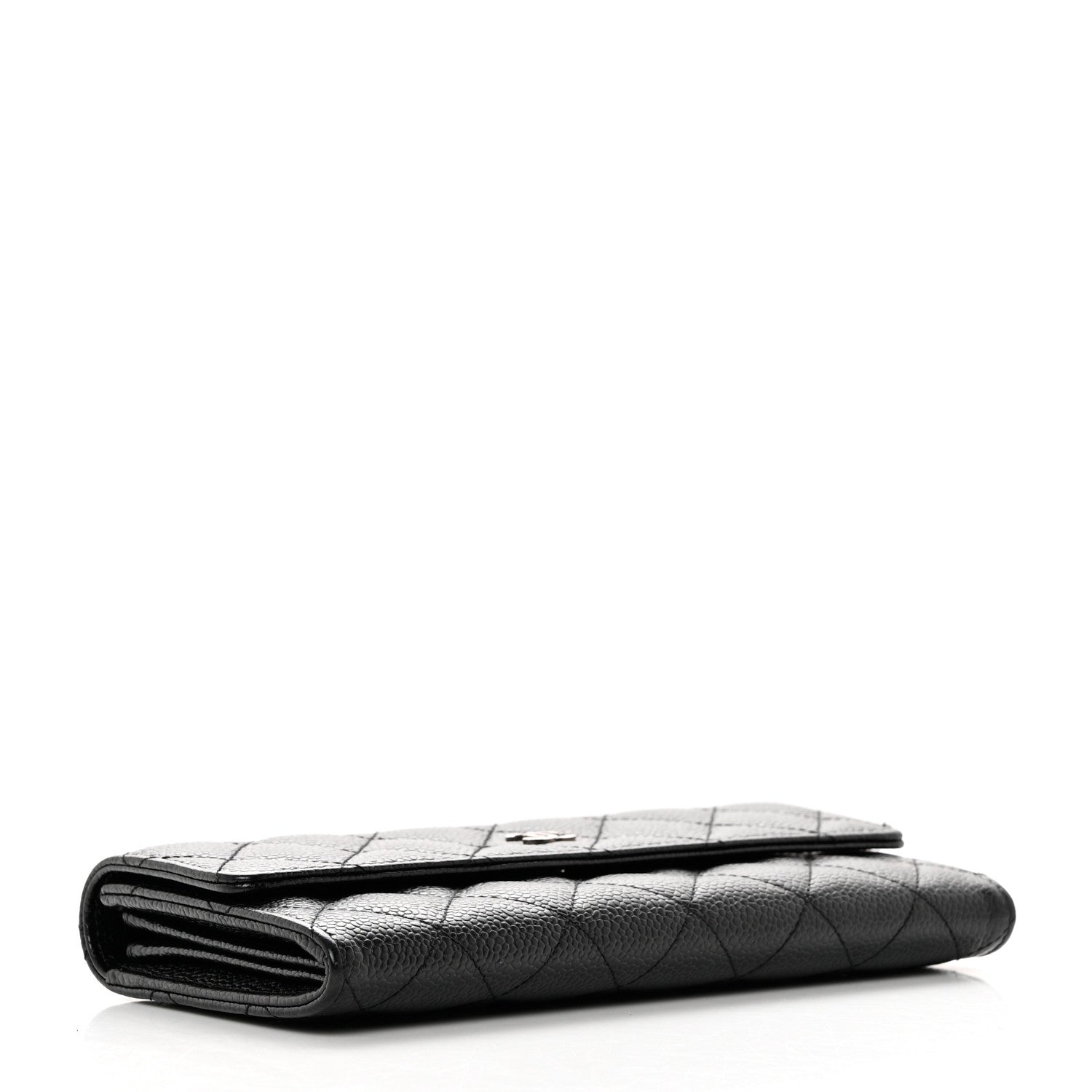 Chanel Caviar Quilted Large Gusset Flap Wallet Black 4 of 10