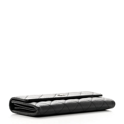 Chanel Caviar Quilted Large Gusset Flap Wallet Black 4 of 10