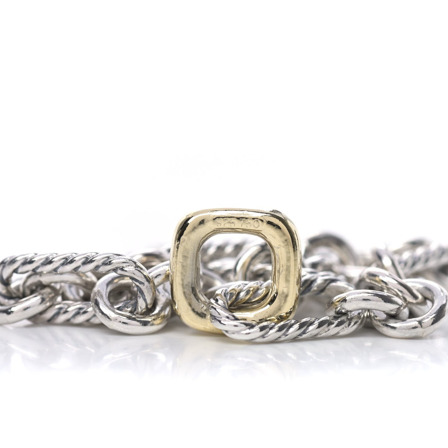 Sterling Silver 18K Yellow Gold Figaro Link Bracelet