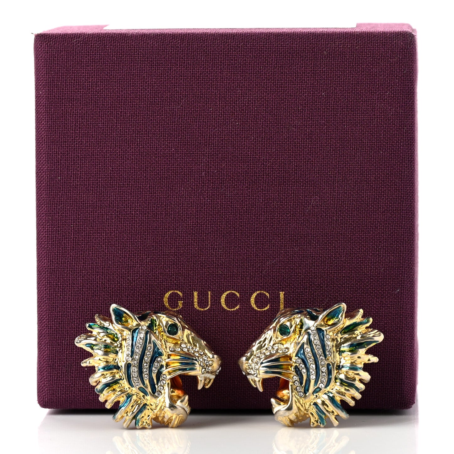 Crystal Rajah Earrings Gold