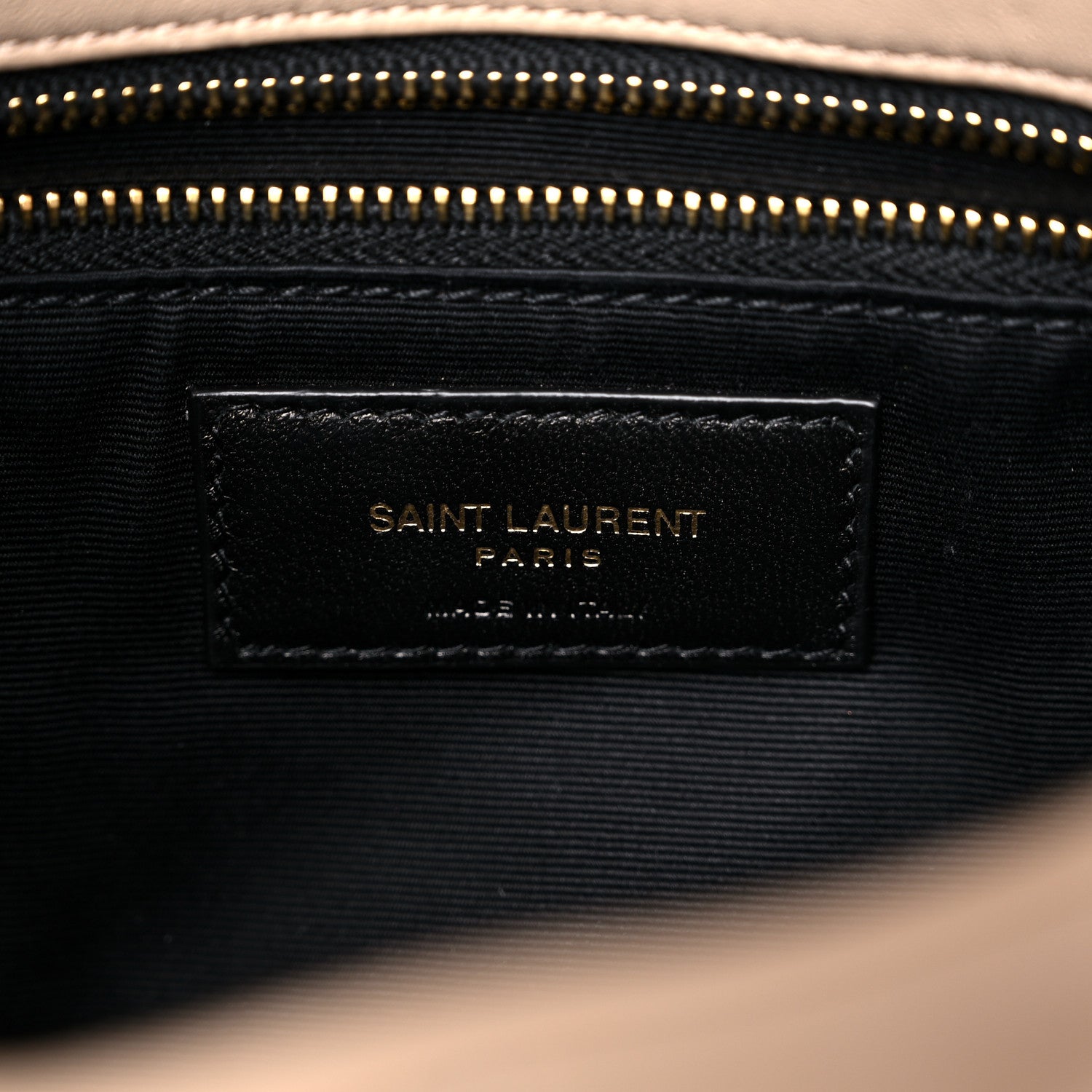Saint Laurent Lambskin Quilted Toy Loulou Puffer Monogram Chain Satchel Dark Beige 7 of 12