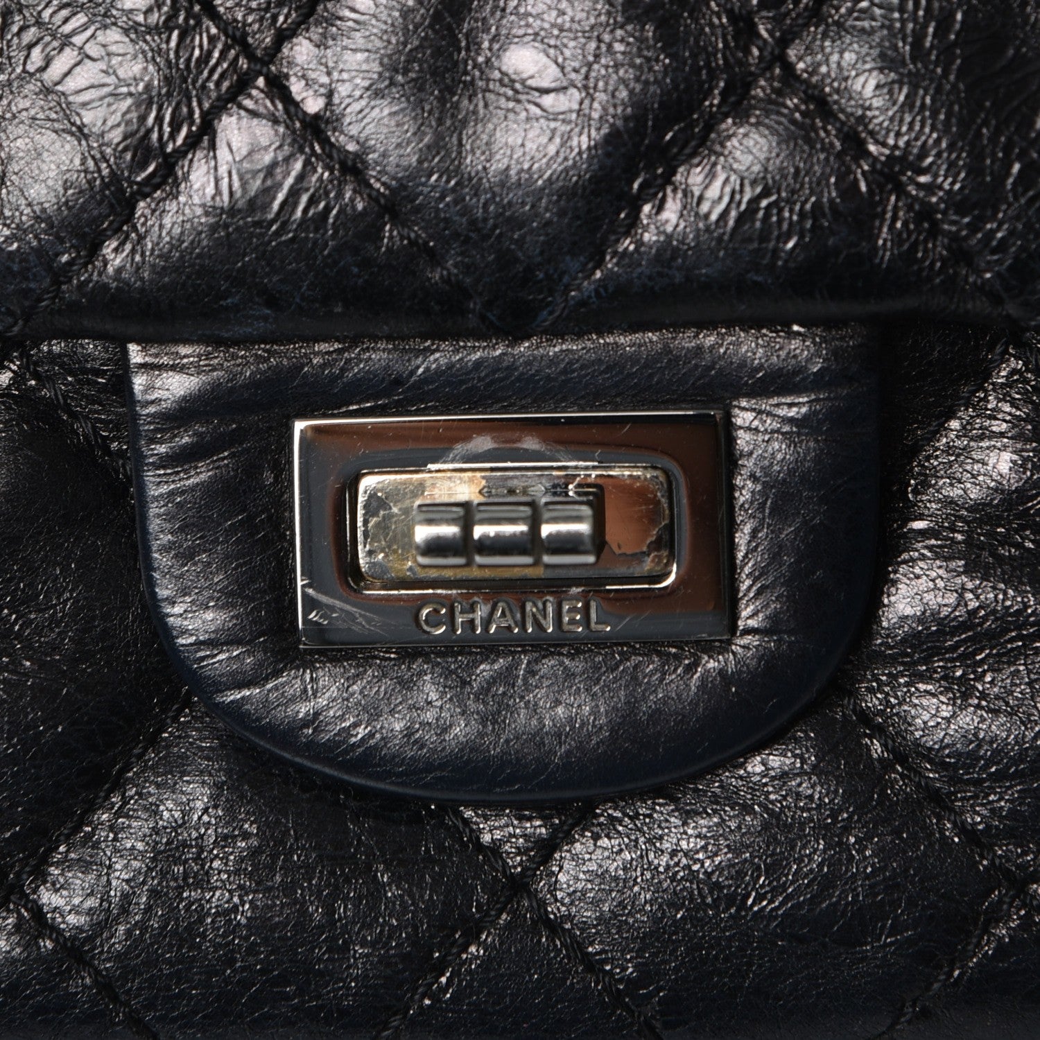 Chanel Metallic Aged Calfskin 2.55 Reissue 226 Flap Black 9 of 11