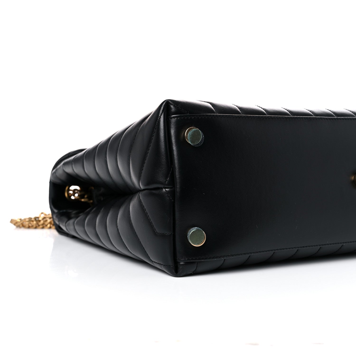 Saint Laurent Calfskin Y Quilted Monogram Large Loulou Chain Satchel Black 9 of 15