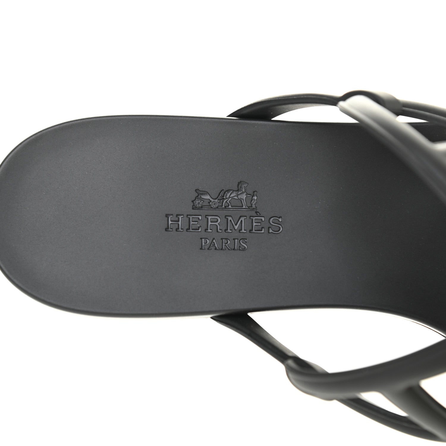 Hermes Rubber Womens Egerie Sandals 36 Black 6 of 8