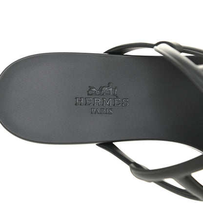 Hermes Rubber Womens Egerie Sandals 36 Black 6 of 8