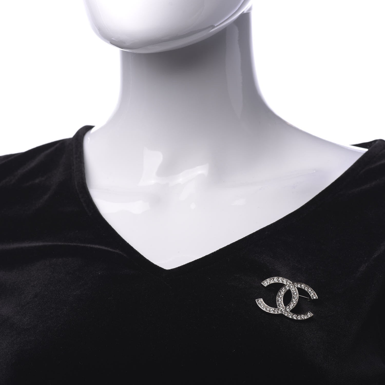 Chanel Crystal Palais Garnier CC Brooch Silver 2 of 5