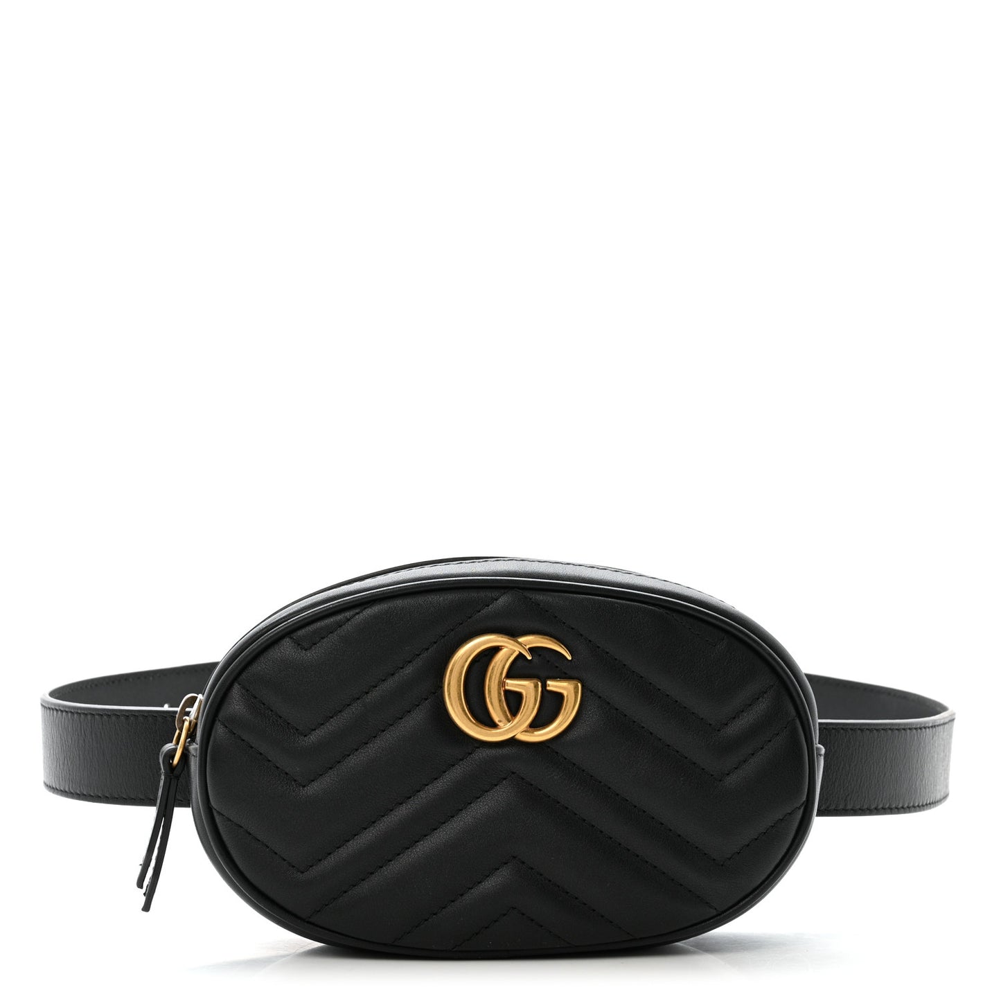 Calfskin Matelasse GG Marmont Belt Bag 85 34 Black