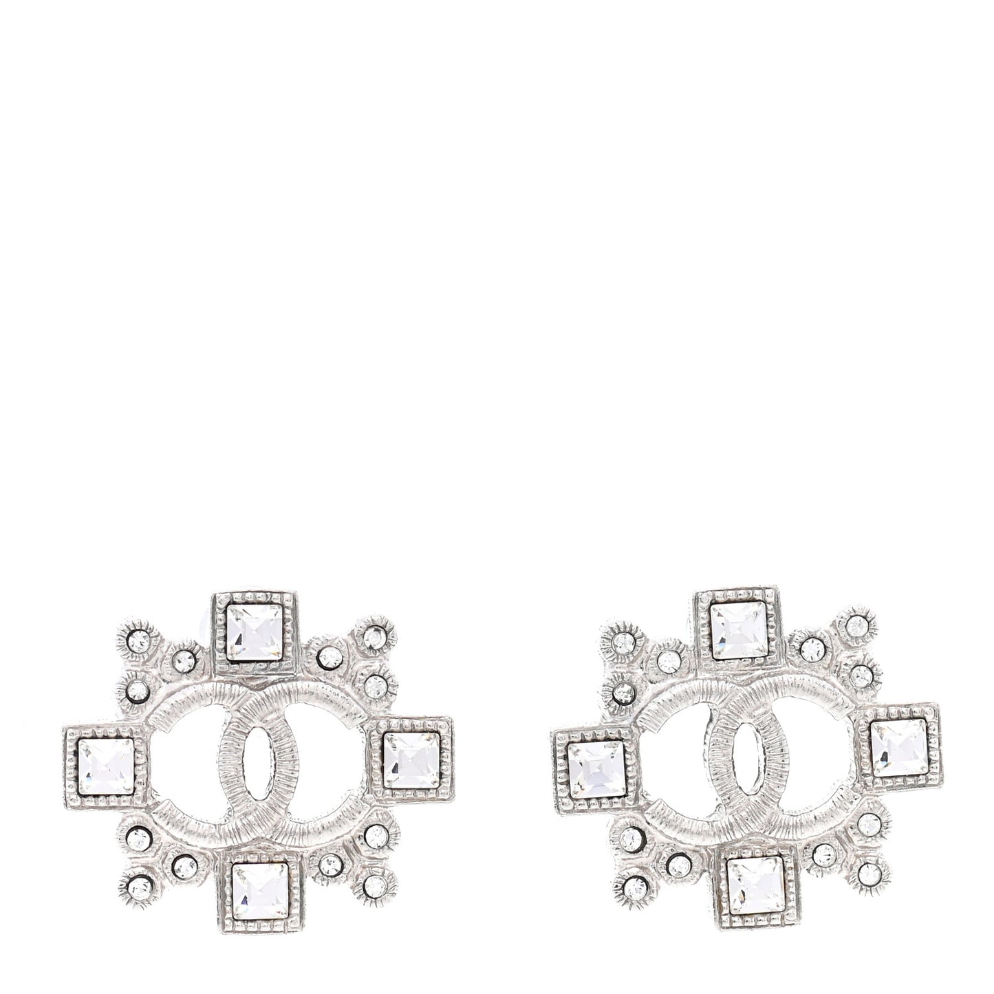 Swarovski Crystal CC Earrings Silver