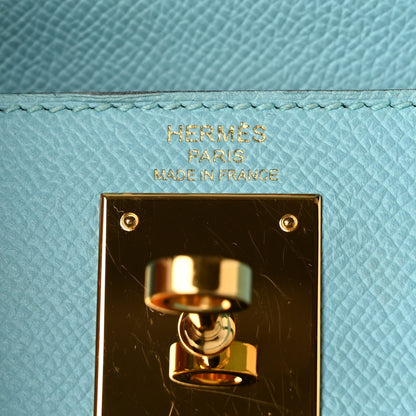 Hermes Epsom Kelly Sellier 28 Bleu Atoll 7 of 11