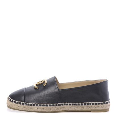 Chanel Calfskin Chain CC Espadrilles 39 Black 1 of 9