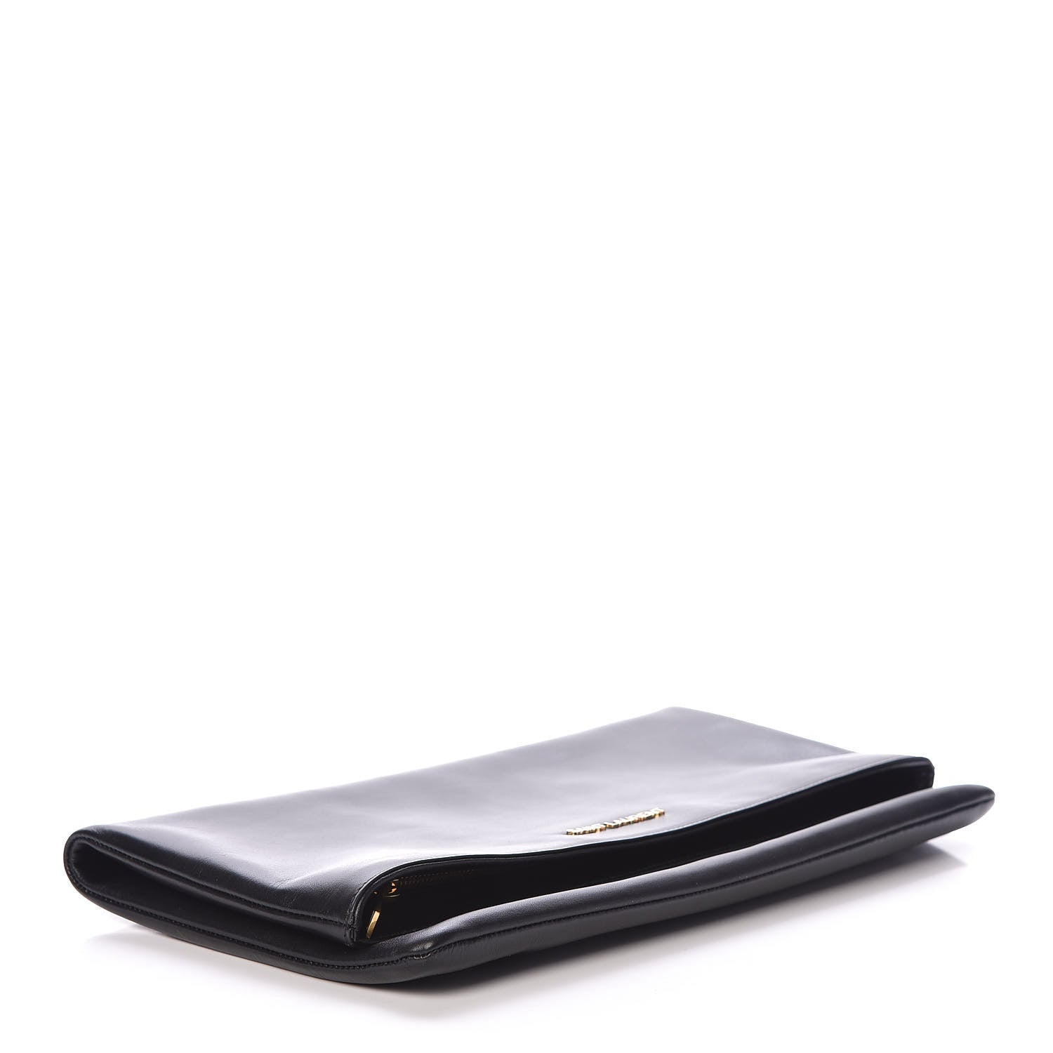 Saint Laurent Smooth Calfskin Letters Fold-Over Clutch Black 4 of 6