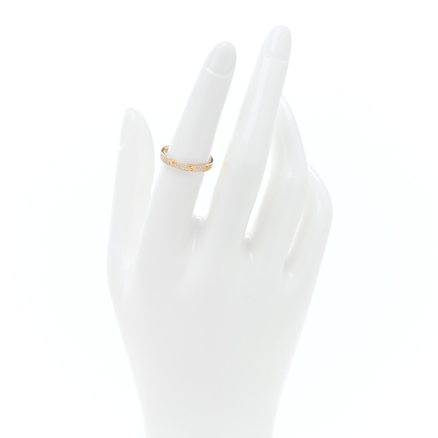 Cartier 18K Yellow Gold Diamond 2.6mm LOVE Paved Band Ring 53 6.25 2 of 4