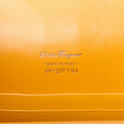 Salvatore Ferragamo Calfskin Altea Box Shoulder Bag Yellow 6 of 10