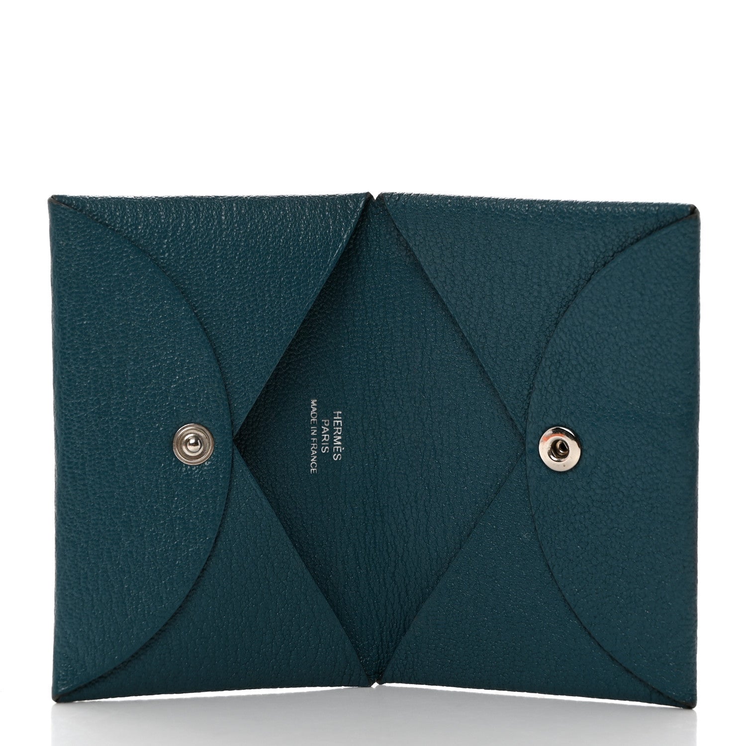 Hermes Chevre Mysore Calvi Card Case Vert Bosphore 5 of 8