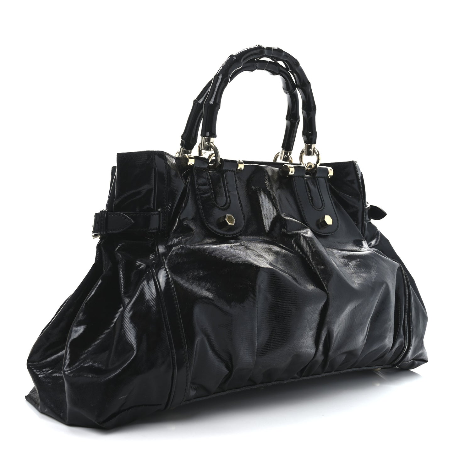 Dialux Pop Bamboo Large Top Handle Tote Black