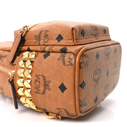 MCM Visetos Side Stud X-Mini Stark Backpack Cognac 8 of 9