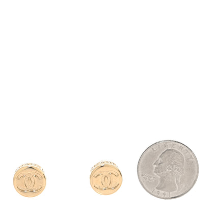 Chanel Metal Round CC Earrings Gold 2 of 5