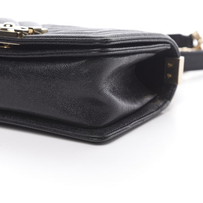 Chanel Caviar Chevron Quilted Small Boy Flap Black 10 of 13