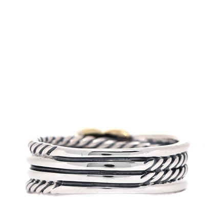 David Yurman Sterling Silver 18K Yellow Gold 6mm X Crossover Ring 54 6.75 3 of 5