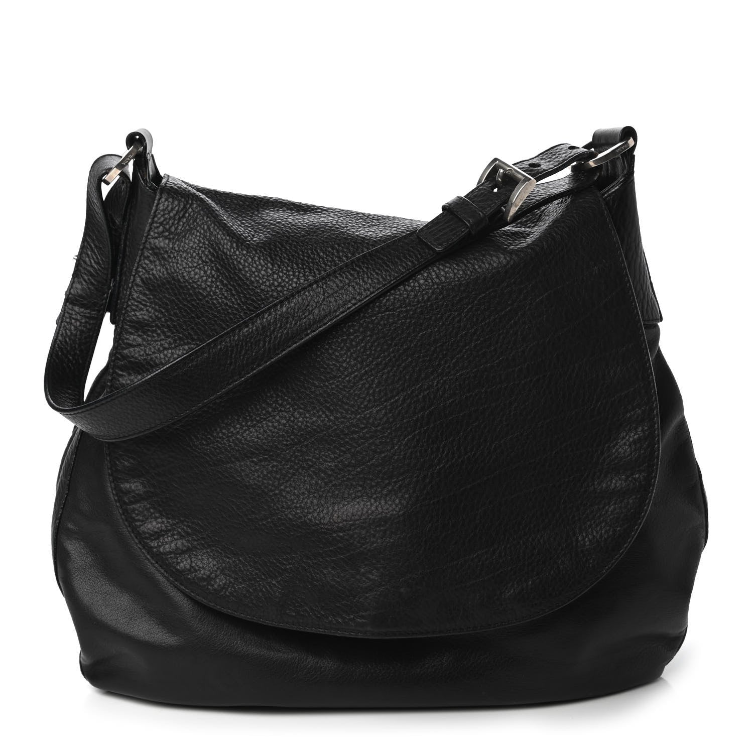 Prada Vitello Daino Hobo Flap Black 1 of 9