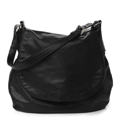 Prada Vitello Daino Hobo Flap Black 1 of 9