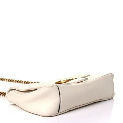 Gucci Calfskin Matelasse Small GG Marmont Shoulder Bag White 3 of 9