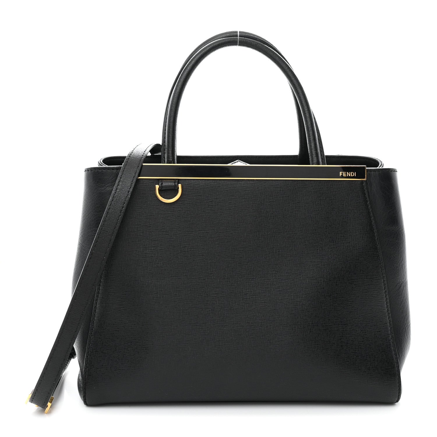 Fendi Vitello Dolce Century Petite 2Jours Tote Black 1 of 11