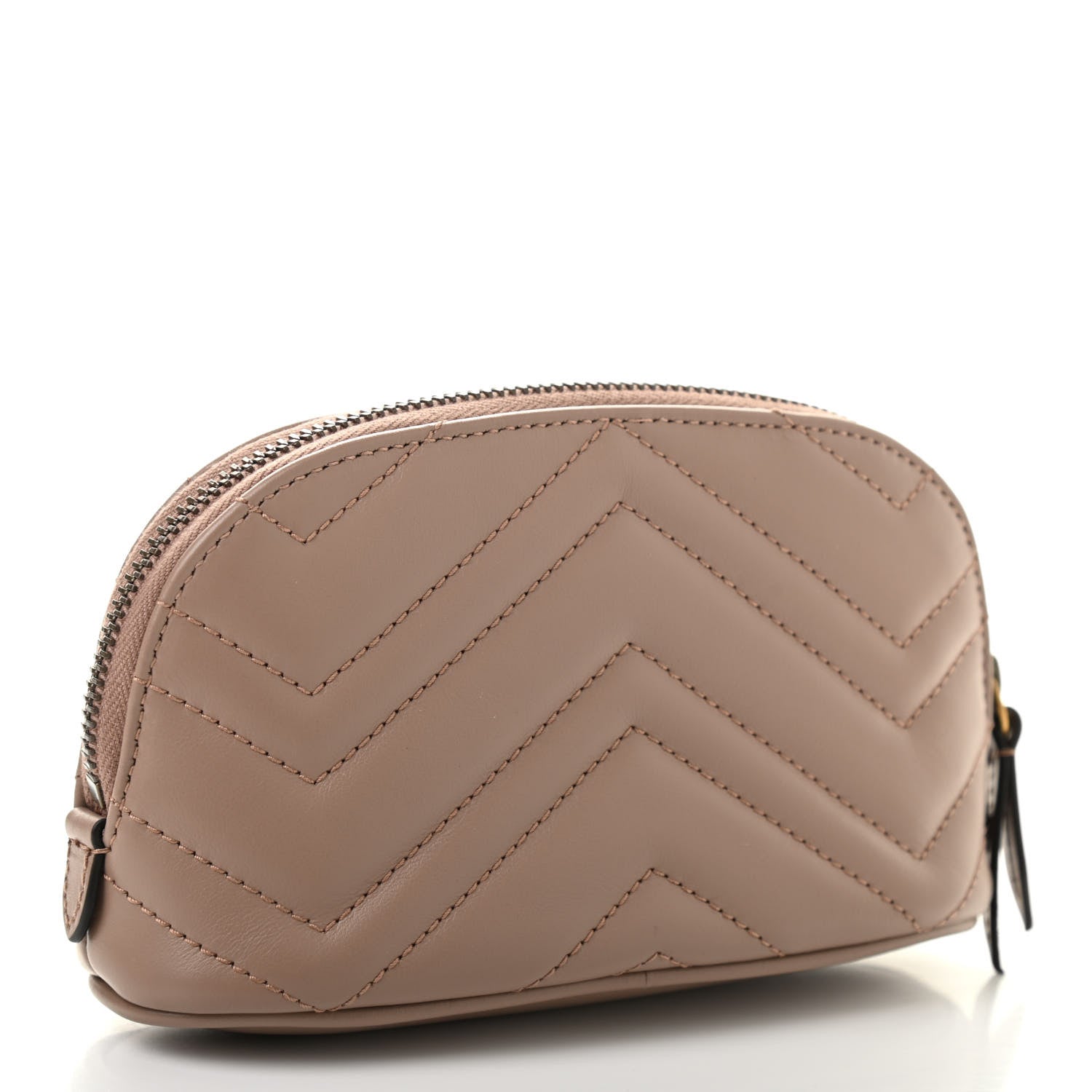 Gucci Calfskin Matelasse GG Marmont Pouch Cosmetic Case Porcelain Rose 3 of 7