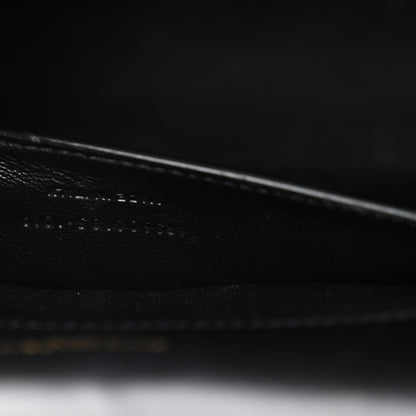 Saint Laurent Lambskin Mixed Matelasse Triquilt Medium Monogram Satchel Black 7 of 13