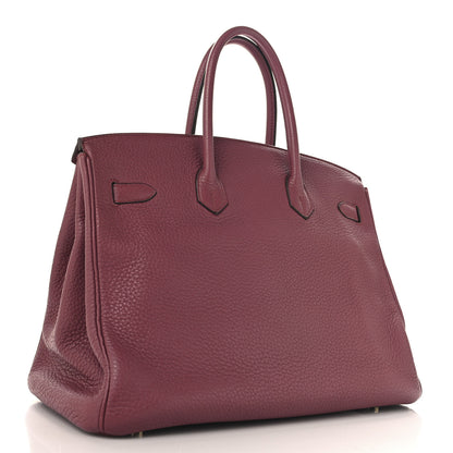Hermes Taurillon Clemence Birkin 35 Bois de Rose 3 of 15