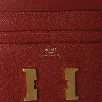 Hermes Epsom Constance Short Wallet Rouge Casaque 7 of 8