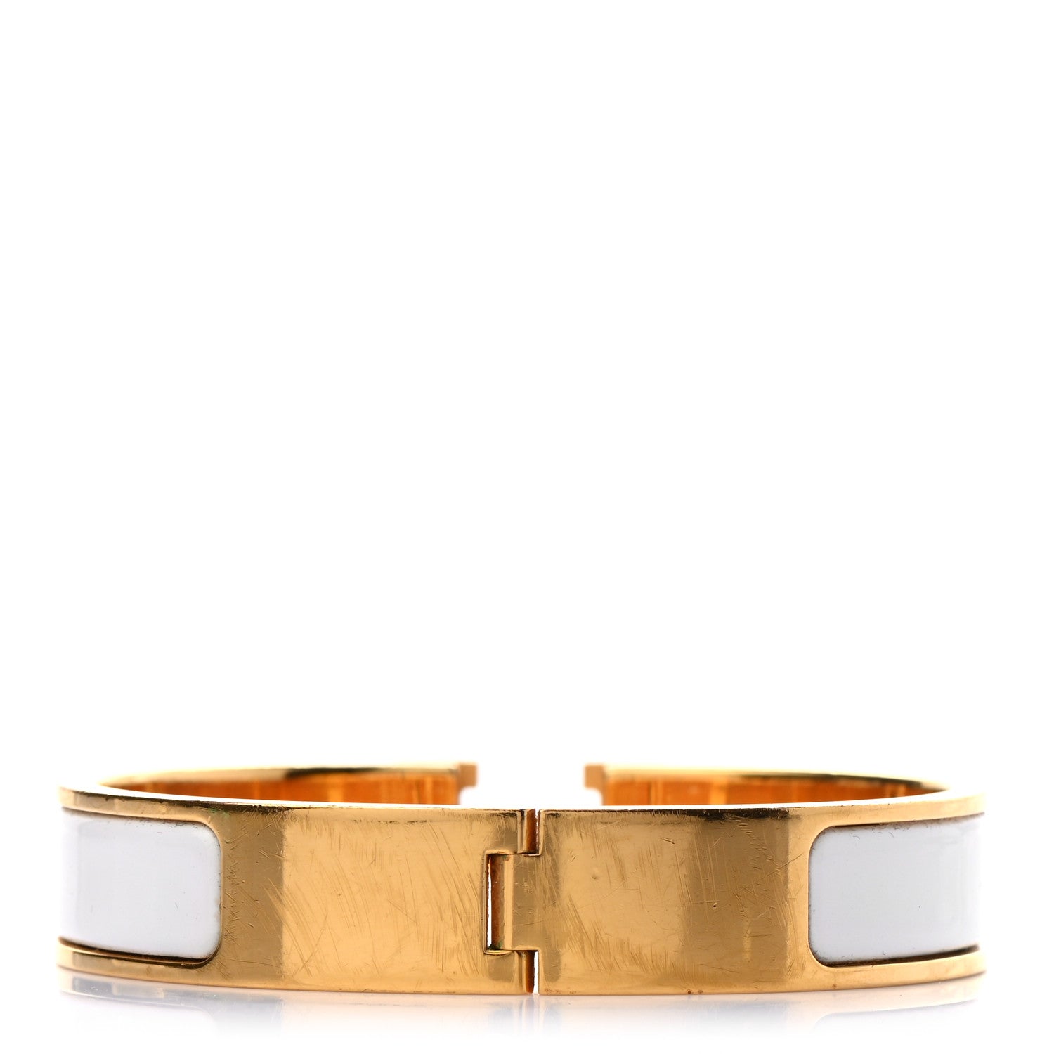 Hermes Enamel Narrow Clic Clac H Bracelet PM White 3 of 4