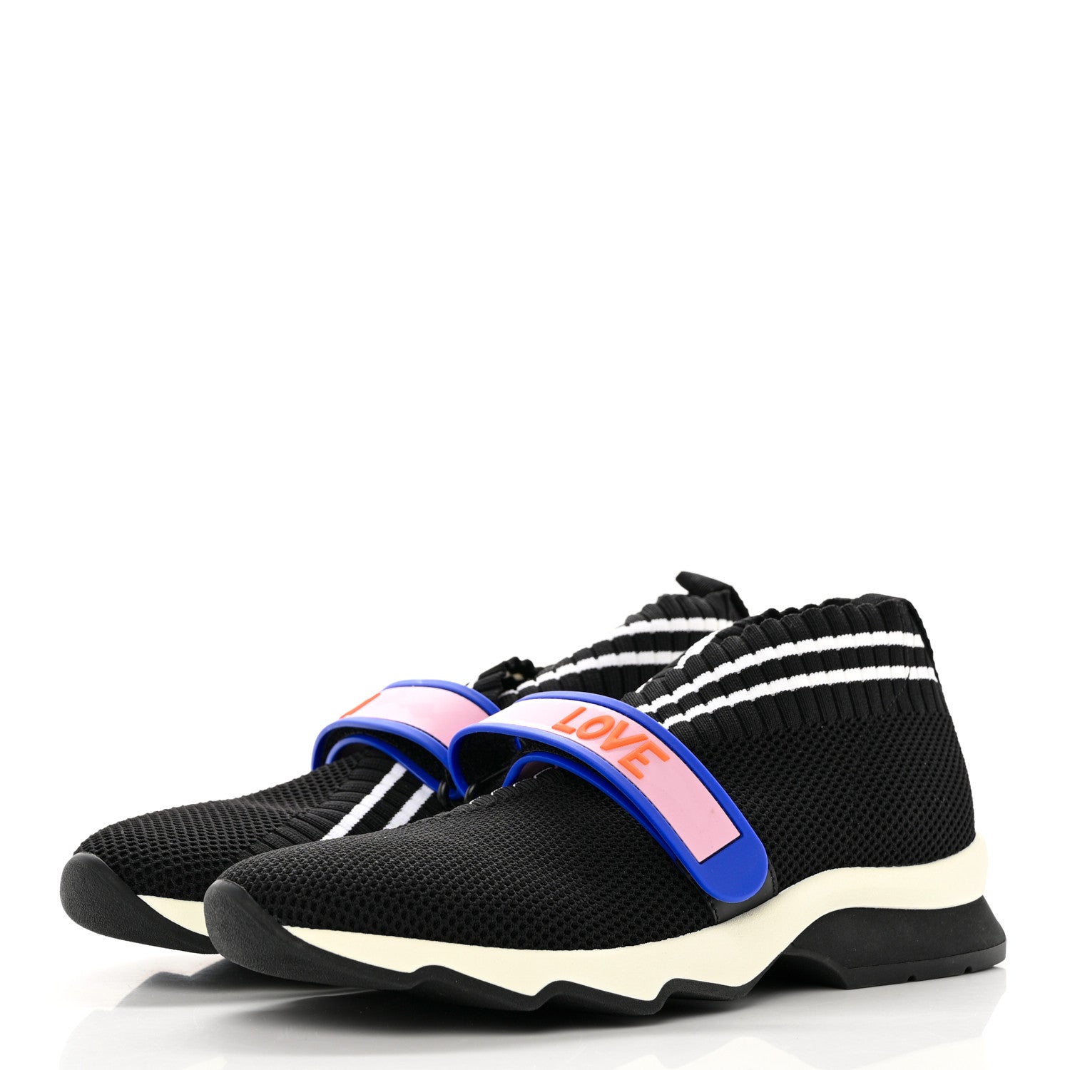 Fendi Stretch Yarn Stiff Band Rockoko Sneakers 37 Black 3 of 9