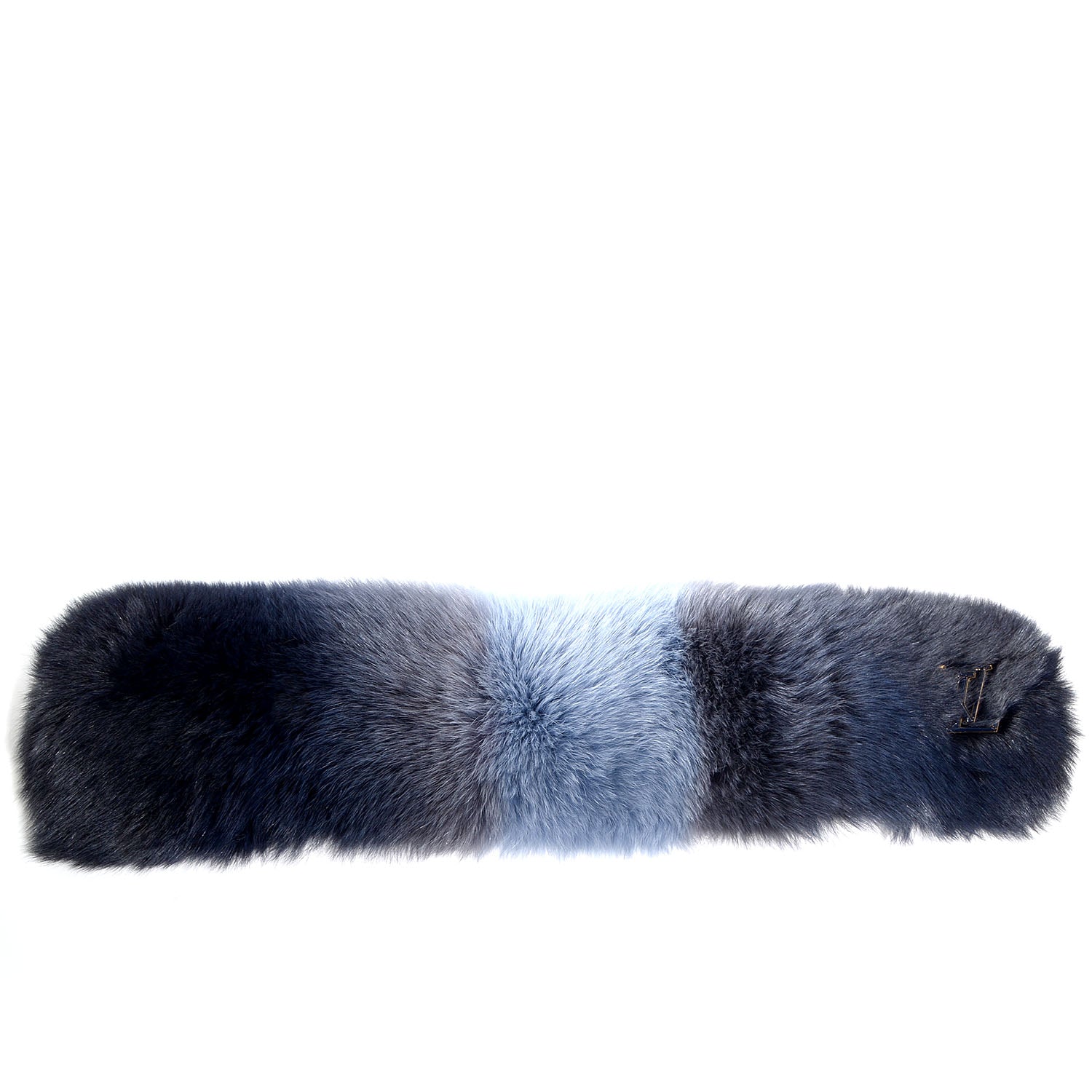 Louis Vuitton Nathalia Fox Fur Scarf Blue Nuit 3 of 9